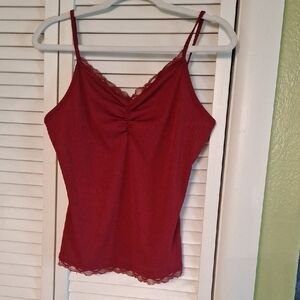 ROMWE Burgundy  Camisole with Lace Detail